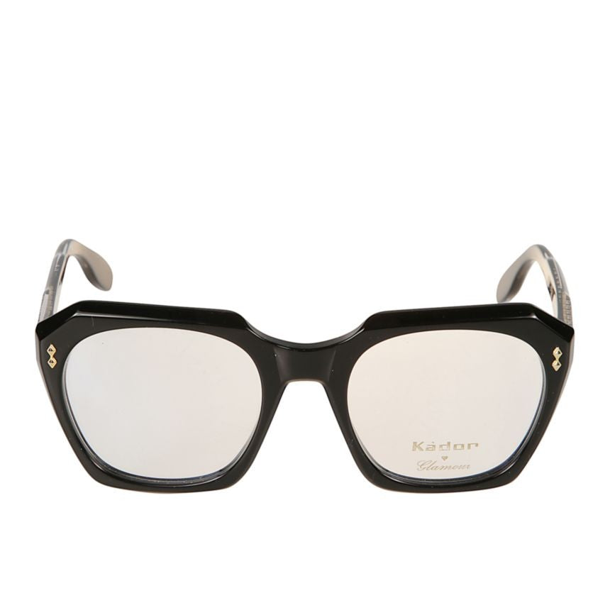 Kador Gloria Glamour Geometric Black Frame Eyeglasses With Gold Detailing