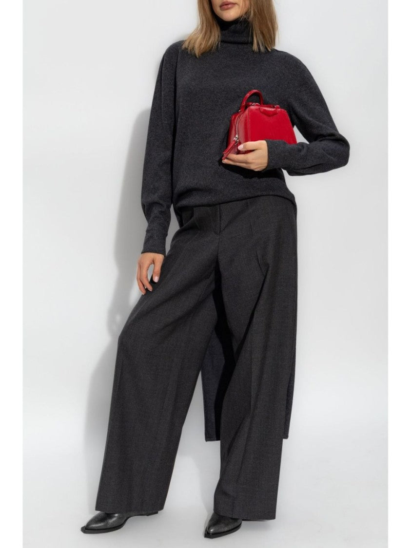 Givenchy Grey Virgin Wool Wide-Leg Trousers