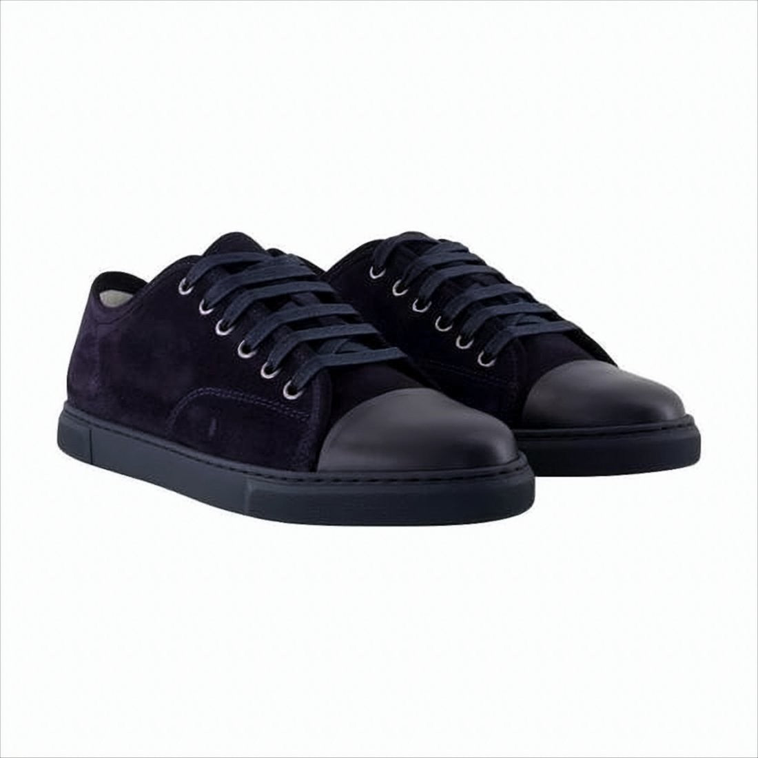 Lanvin Calf Leather And Suede Low-Top Sneakers