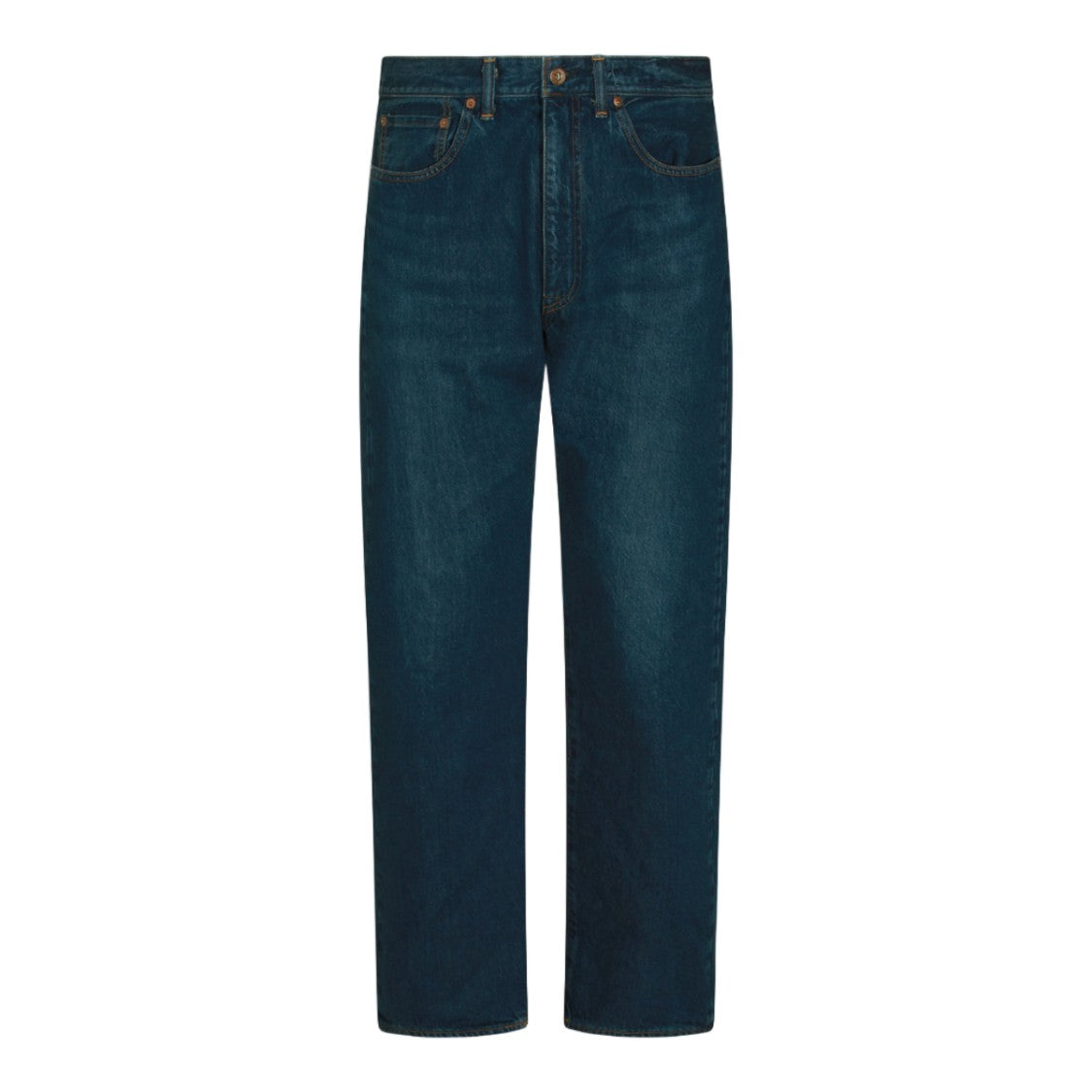 Maison Kitsuné Straight-Leg Denim Jeans With Copper Rivets And Leather Patch