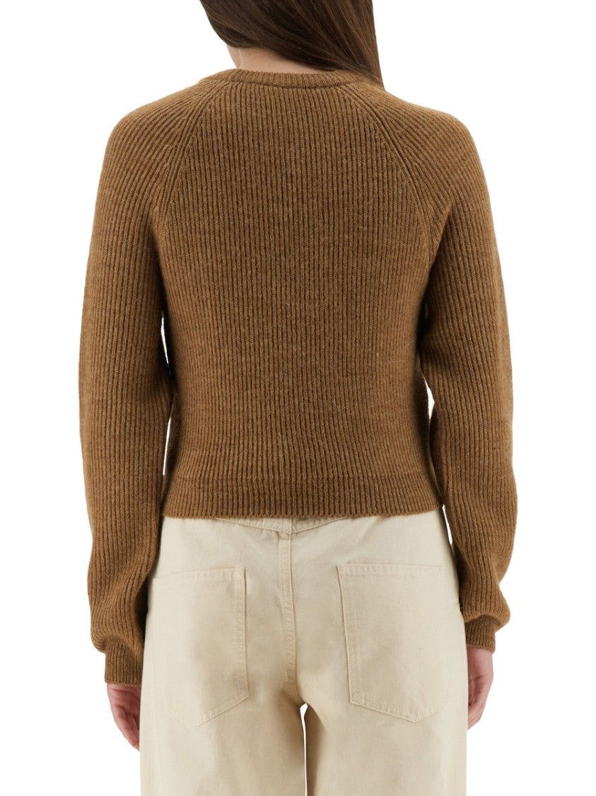 Moschino Ribbed Cropped Sweater With Fitted Silhouette
