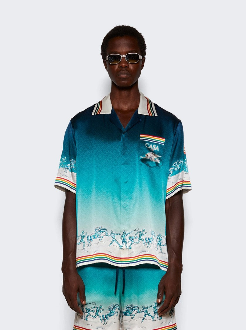 Casablanca Short Sleeve Cuban Collar Shirt La Deesse Du Stade