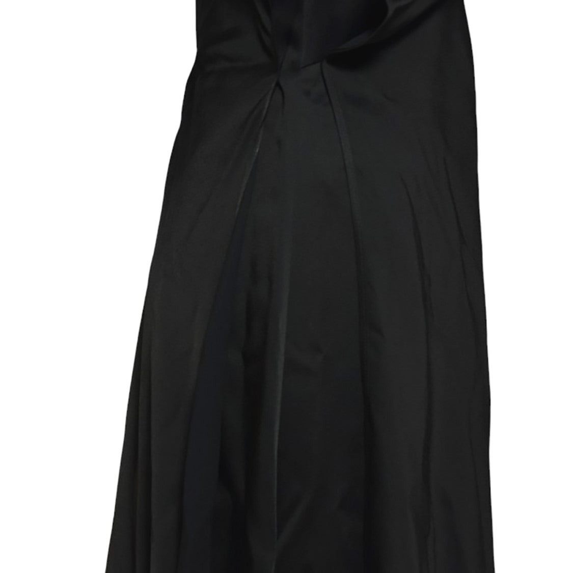 Jil Sander Long Black Satin V-Neck Dress