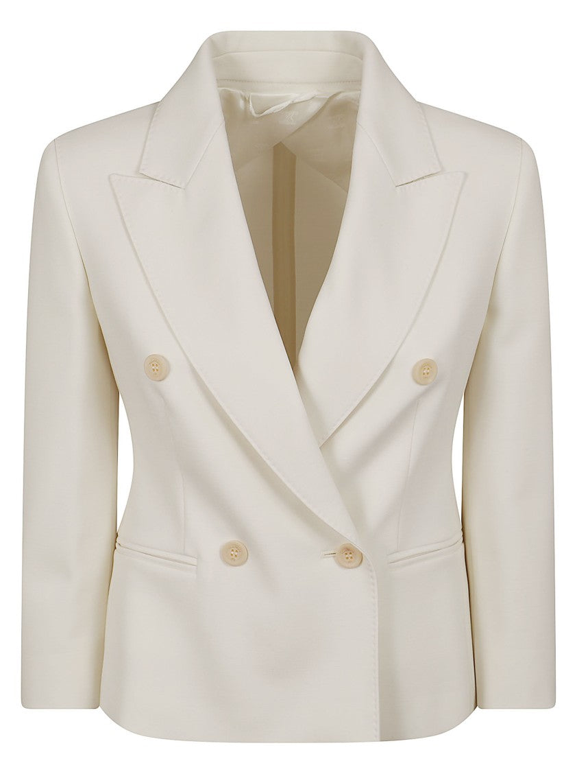 Max Mara Double-Breasted Blazer With Cropped Fit And Peak Lapels