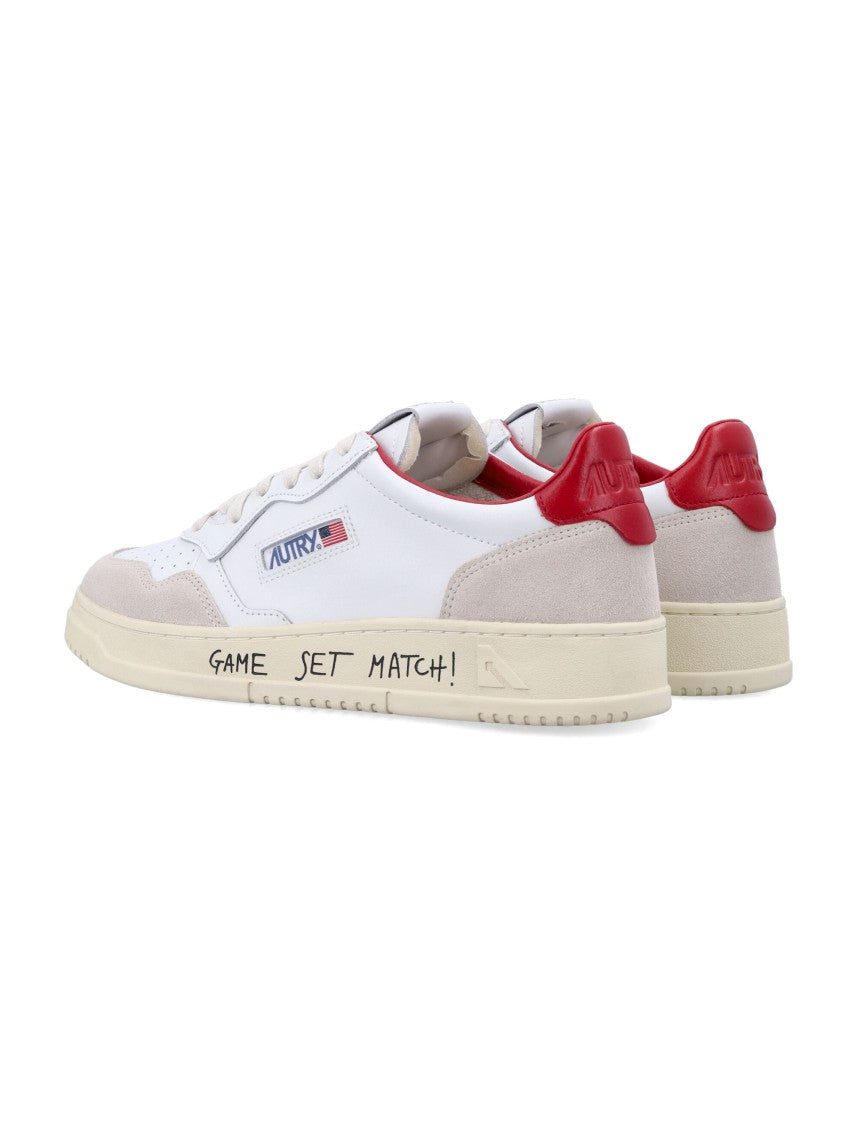 Autry Medalist Low White & Red Leather Sneaker