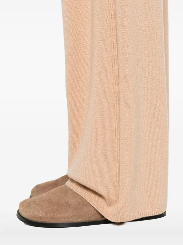 Pinko Wide-Leg Beige Trousers With Elastic Waistband And Drawstring