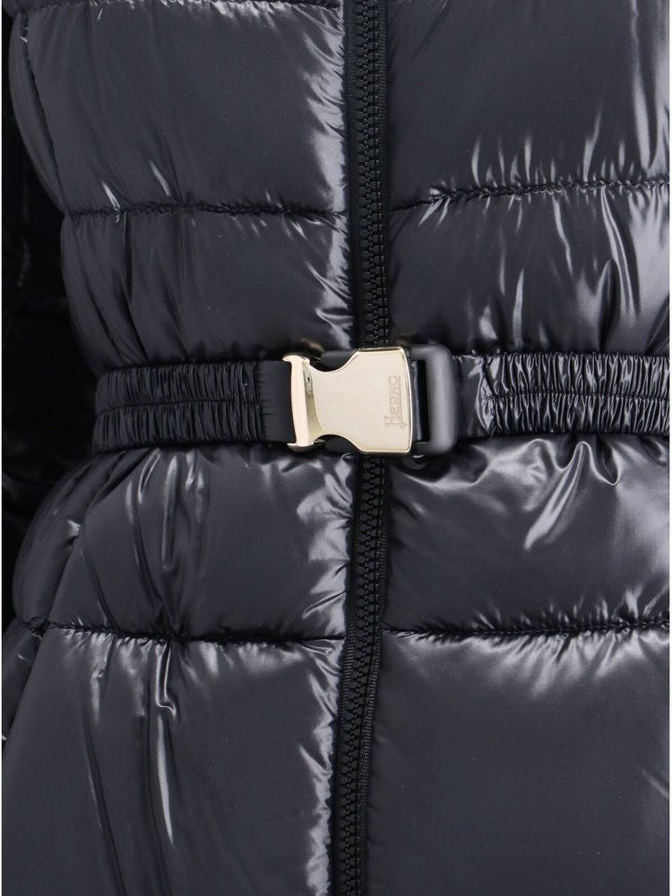 Herno Long Ultralight Jacket With Striped Quilting