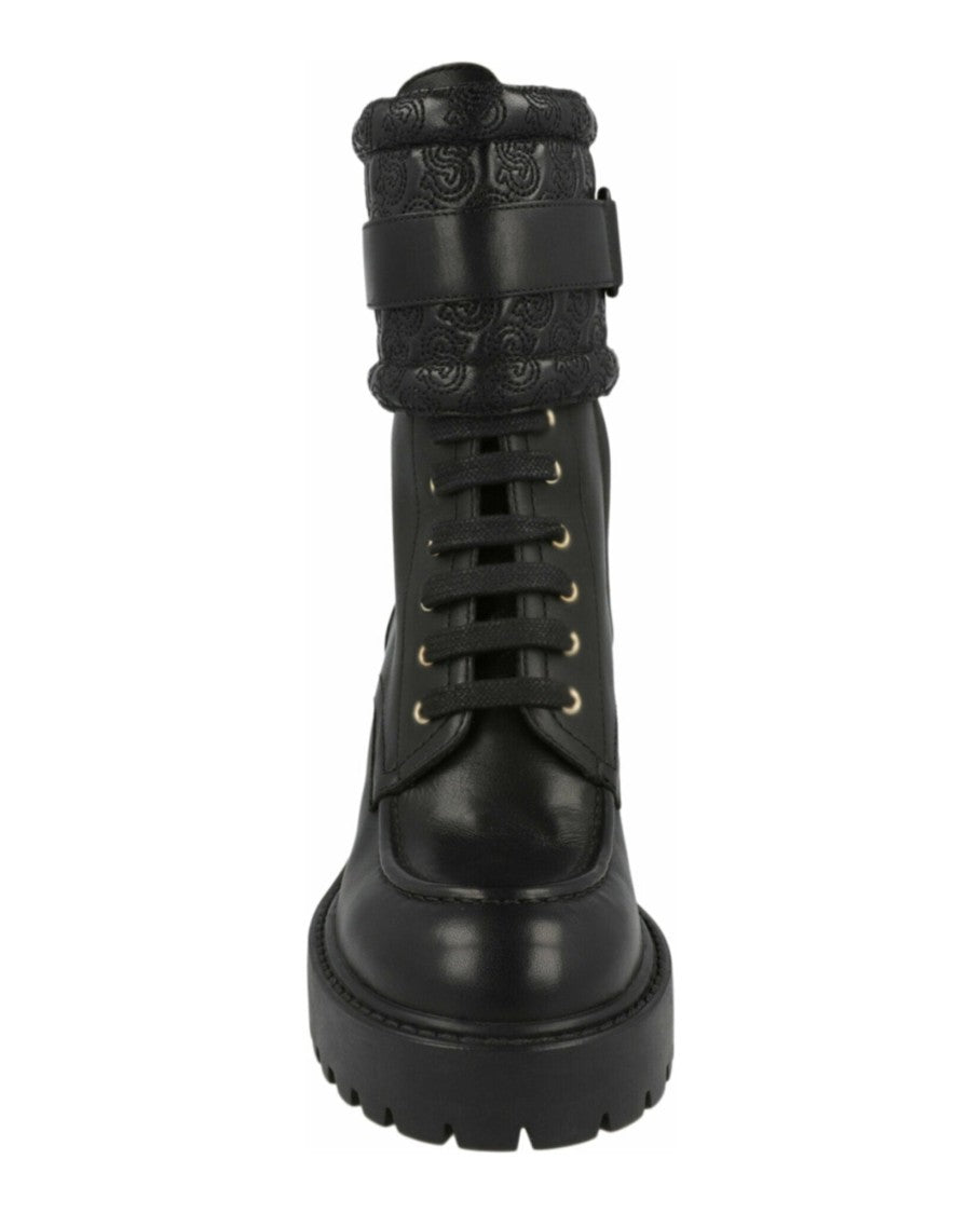 Ferragamo Shiraz Leather Combat Boots