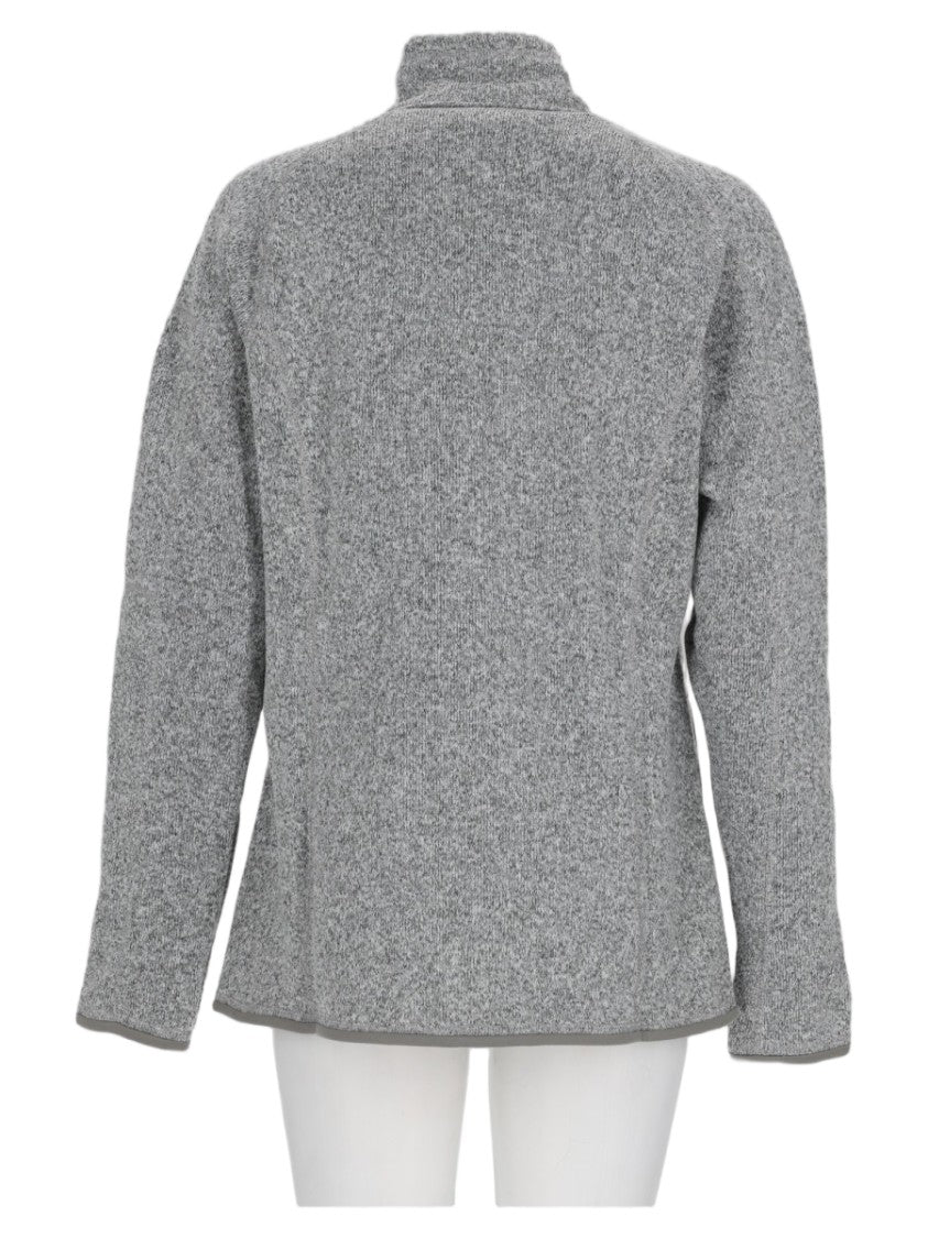 Patagonia Heathered Grey Knit Sports Jacket With Zippered Pocket