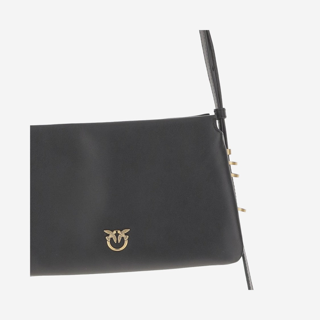 Pinko Rectangular Calfskin Leather Bag With Adjustable Strap