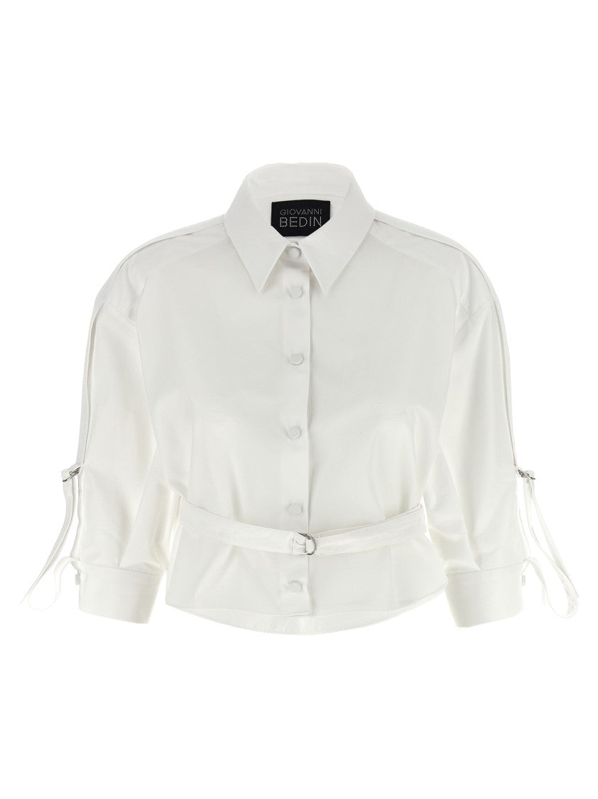 Giovanni Bedin Cropped Cotton Poplin Shirt
