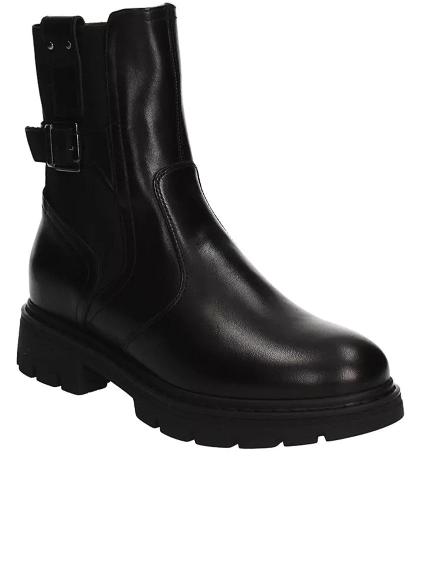 Nero Giardini Sleek Leather Ankle Boot With Adjustable Buckle Detail