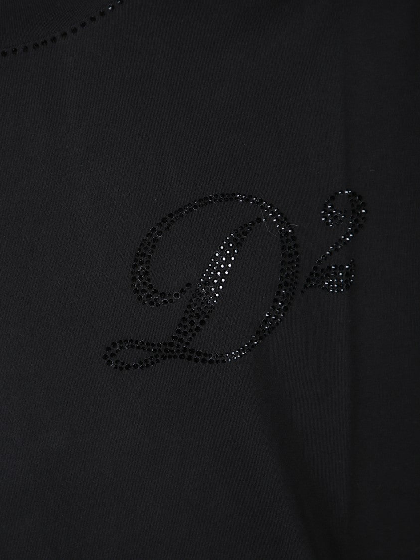 Dsquared2 Sequin-Embellished Black T-Shirt