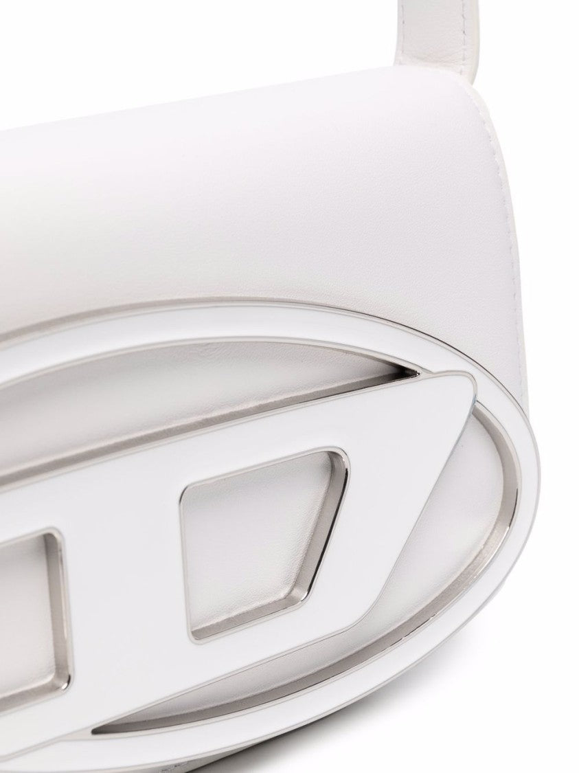 Diesel Structured White Leather Shoulder Bag