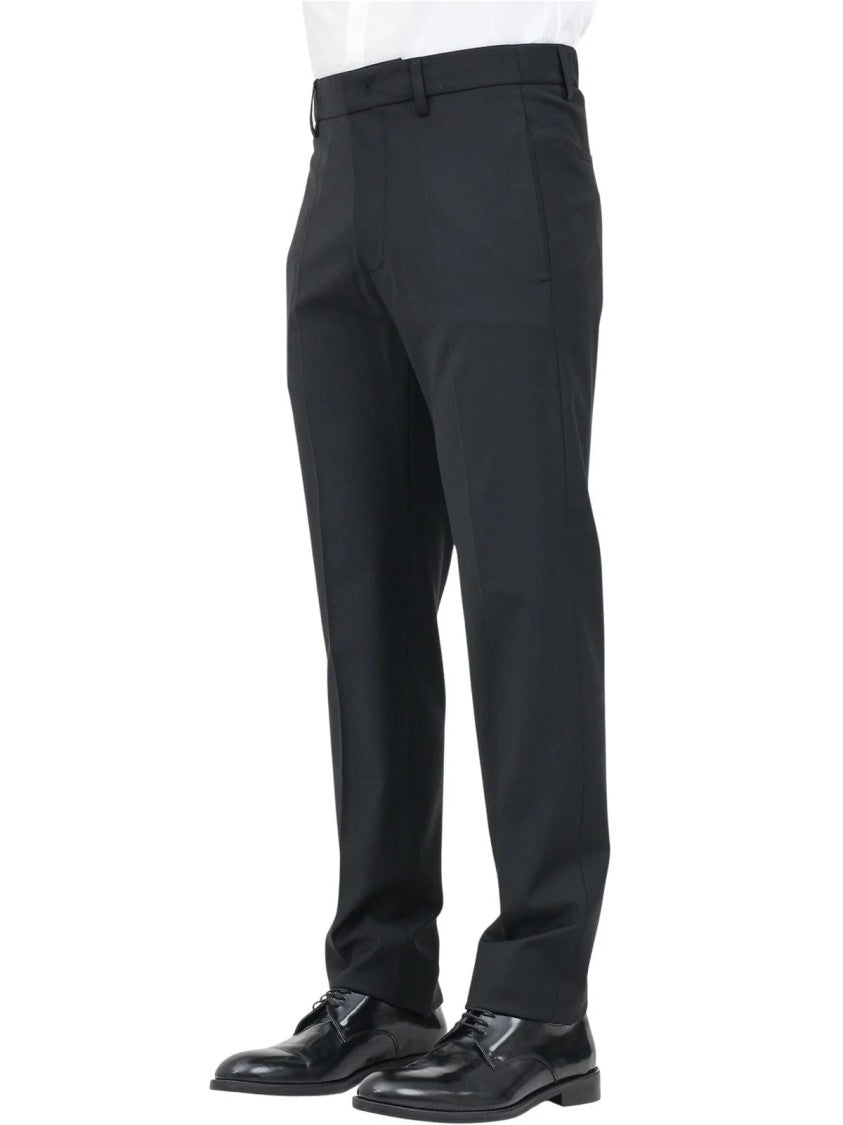 Patrizia Pepe Tailored Black Trousers With Flat Front And Side Pockets