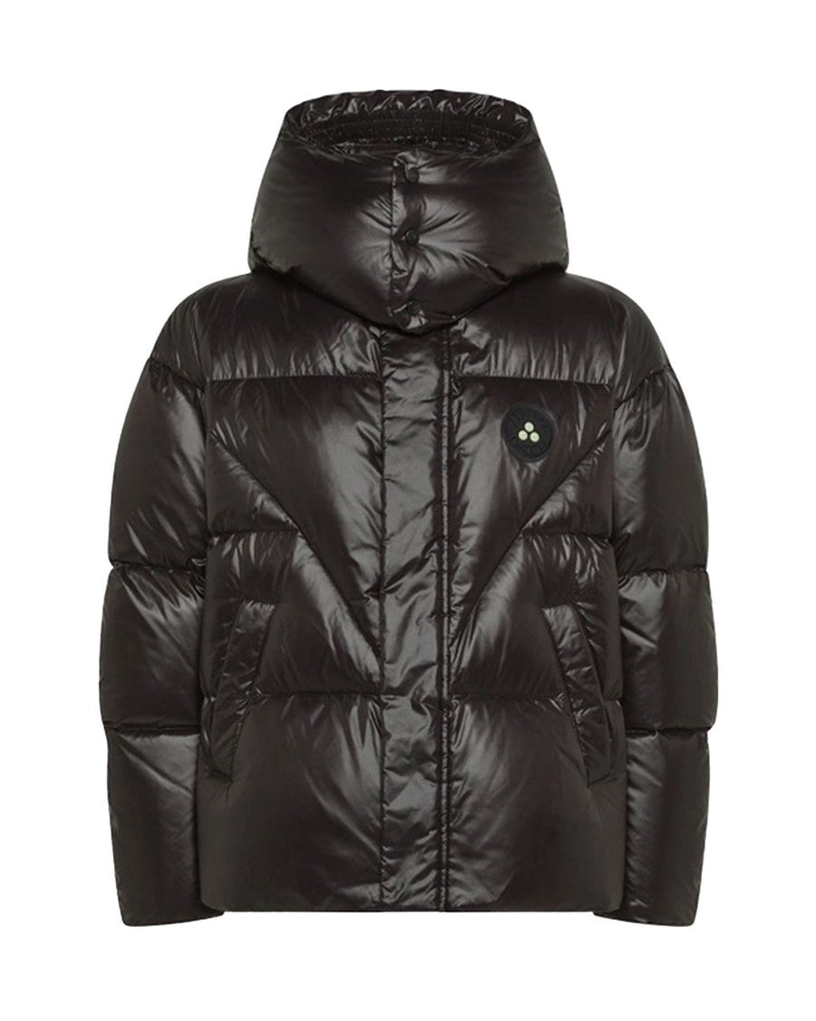 Peuterey Black Shiny Puffer Jacket With Hood