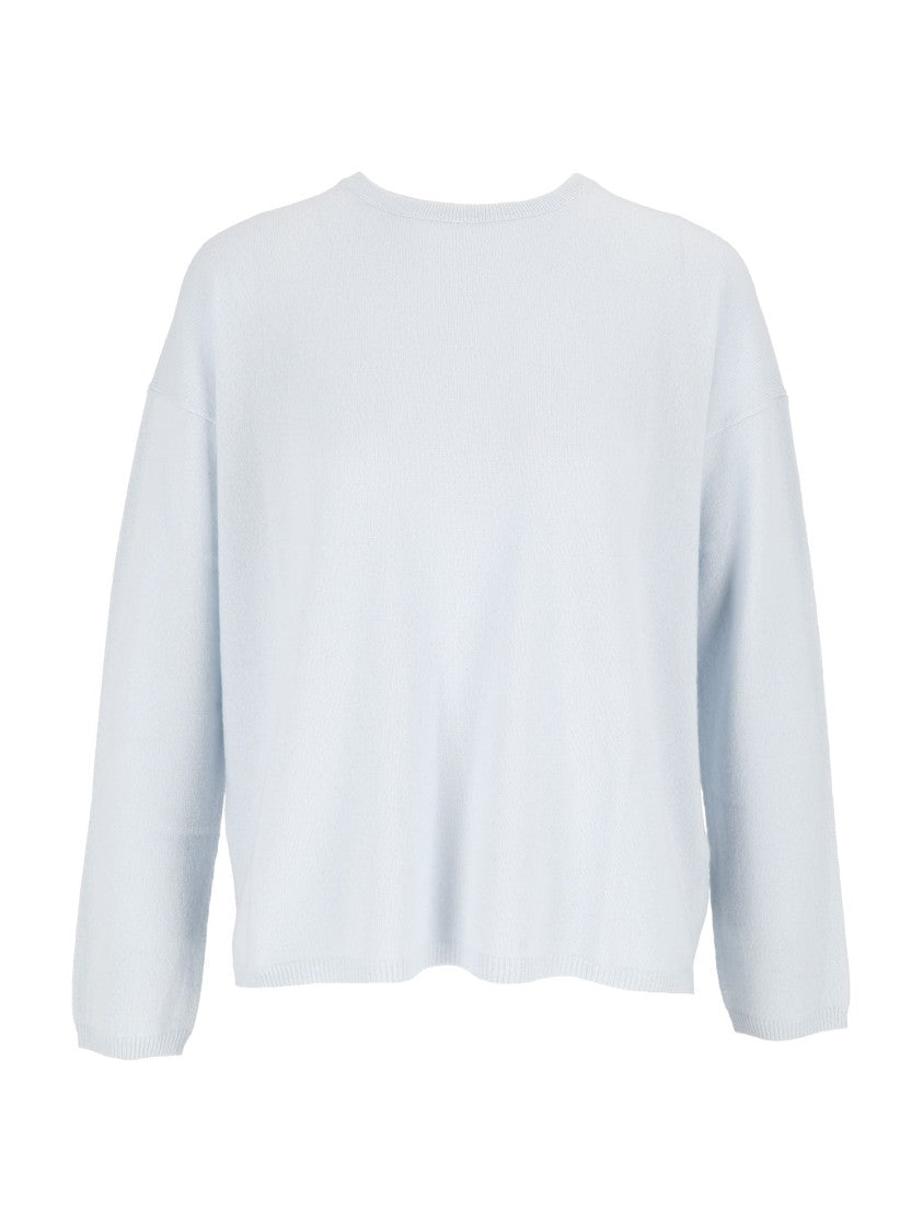 Allude Light Blue Cashmere Crew Neck Sweater