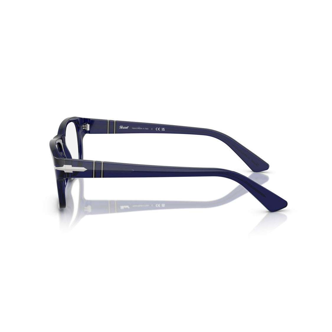 Persol 0Po3364v Rectangular Acetate Eyeglasses With Silver Accents