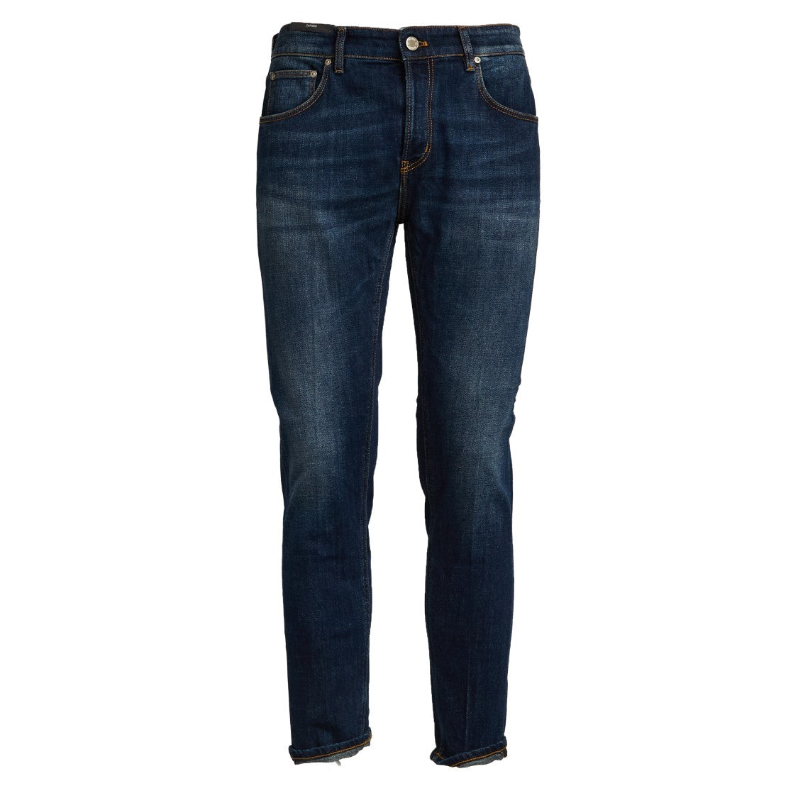 Pt Stretch Denim Jeans With Five-Pocket Design And Leather Patch