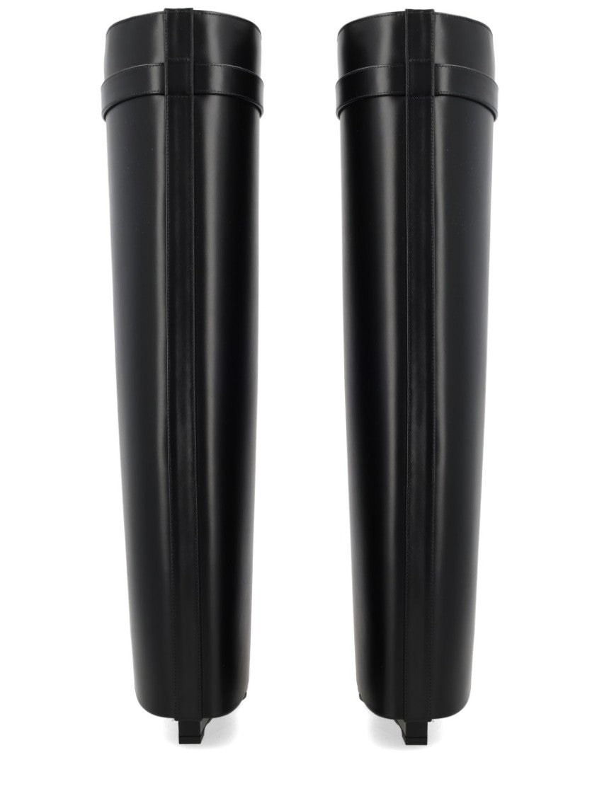 Givenchy Shark Pinch Sculptural Wedge Heel Calf Leather Boots