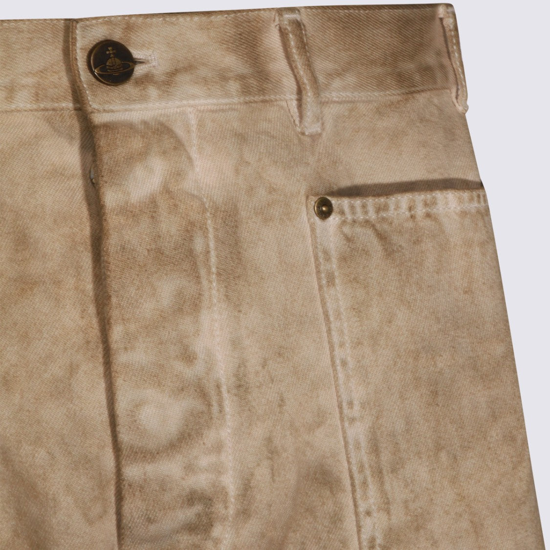 Vivienne Westwood Relaxed Fit Straight Leg Trousers In Washed Beige
