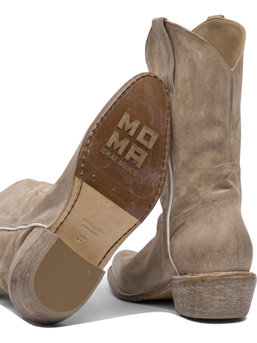 Moma Ankle Boots With Distressed Calf Leather