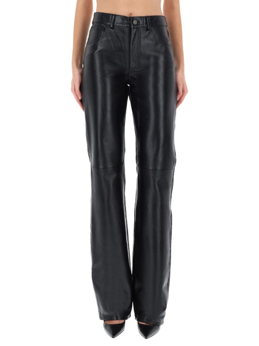 Haikure Star Black Denim & Leather Pants
