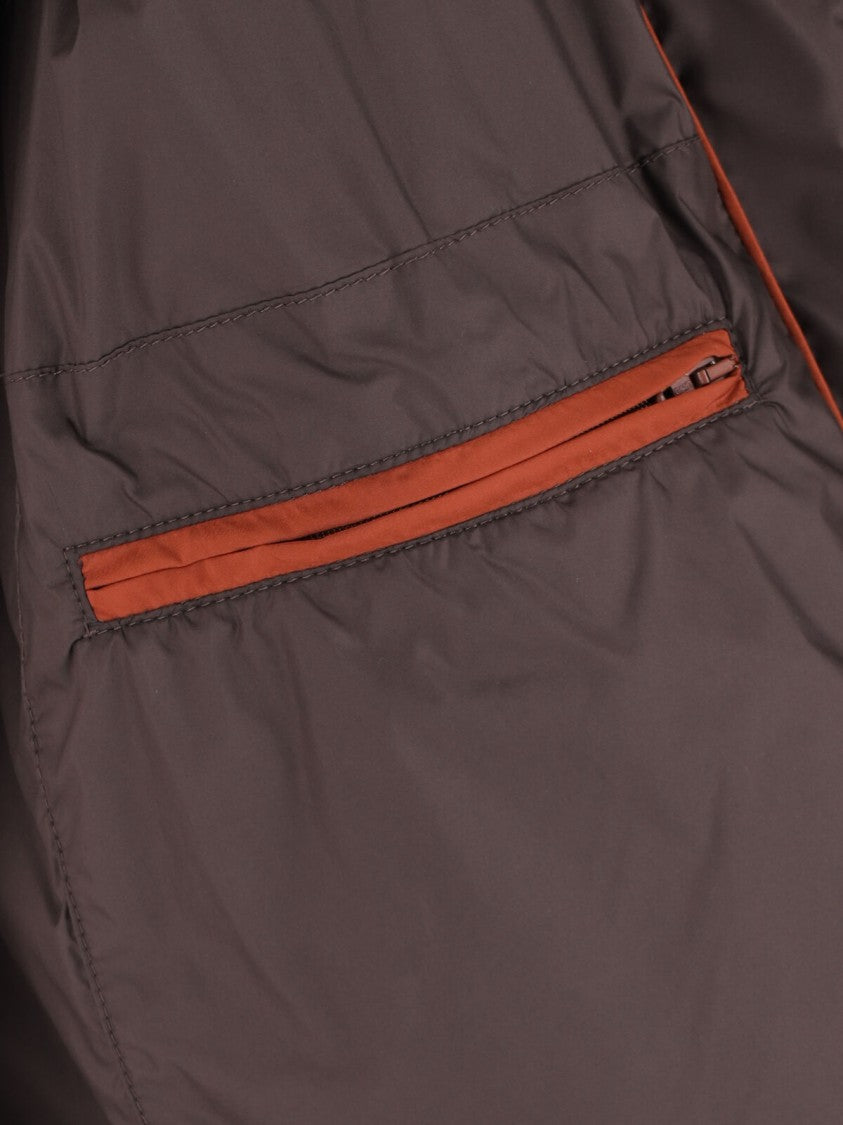 Herno Brown Waterproof High Collar Zip Jacket