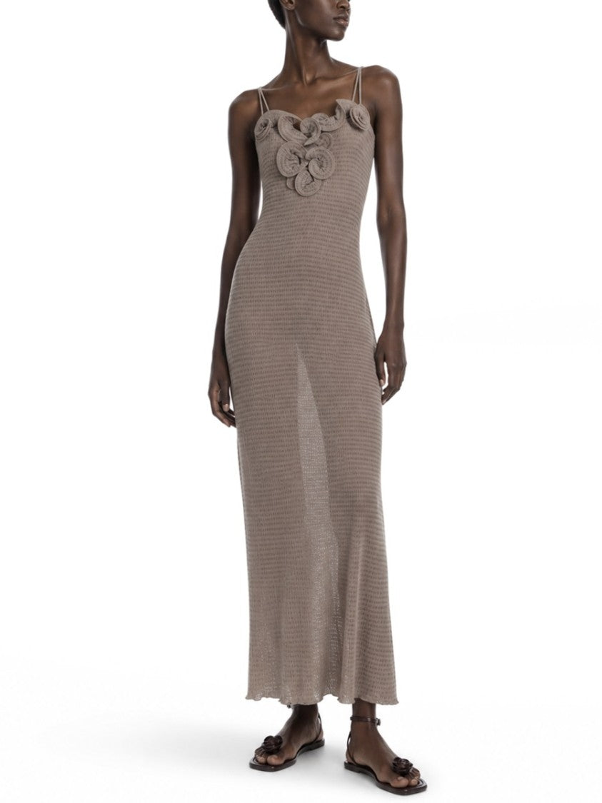 Magda Butrym Textured Knit Fitted Midi Dress