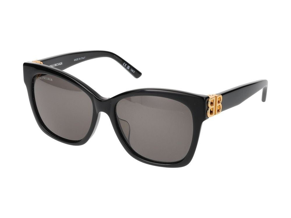 Balenciaga Black Gold Accents Oversized Square Sunglasses