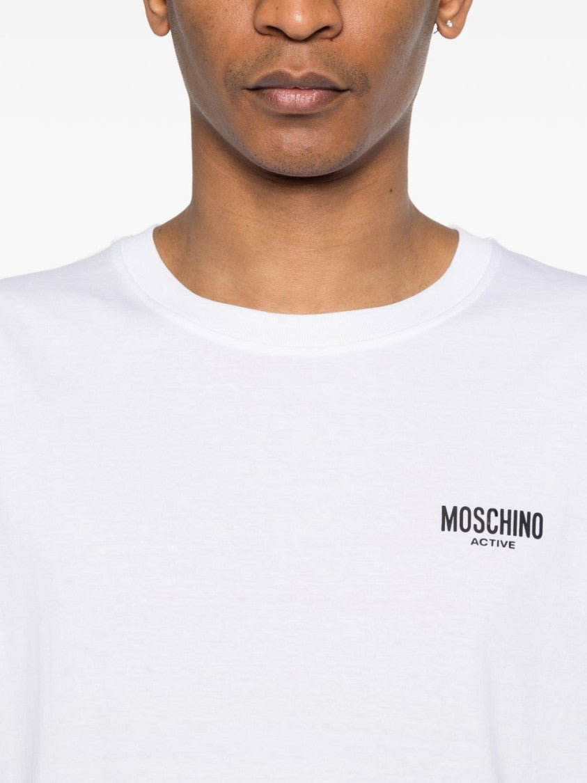 Moschino White Cotton Logo T-Shirt