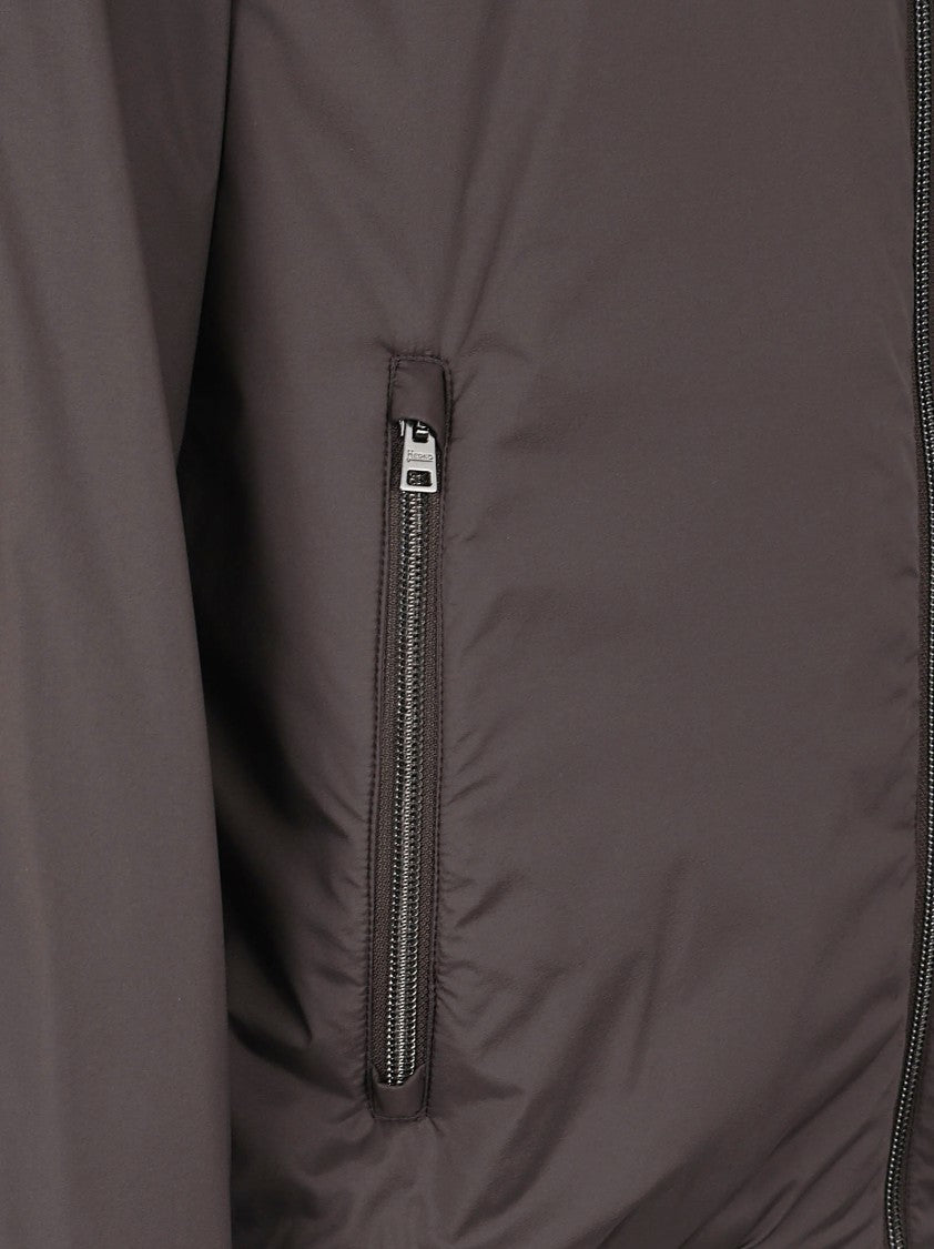 Herno High-Collar Zip-Up Jacket With Ribbed Hem