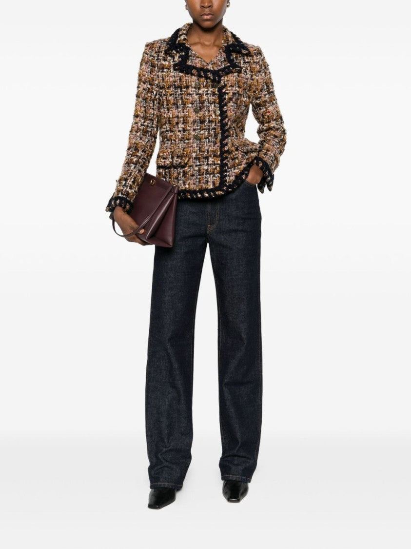 Etro Cropped Beige Jacket With Textured Tweed