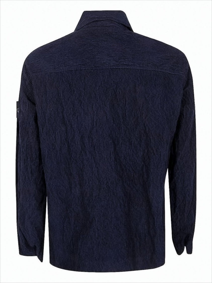 Stone Island Textured Corduroy Overshirt With Structured Collar