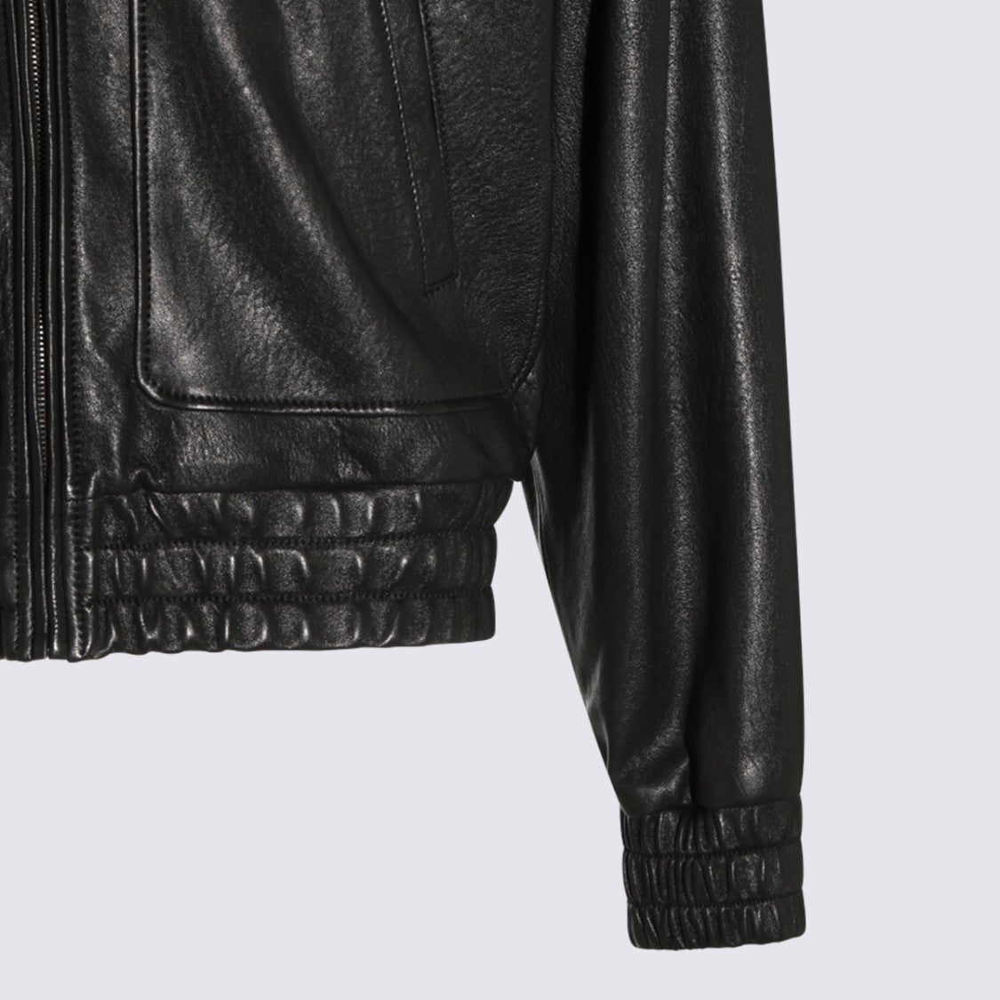Saint Laurent Black Bubbled Leather Jacket