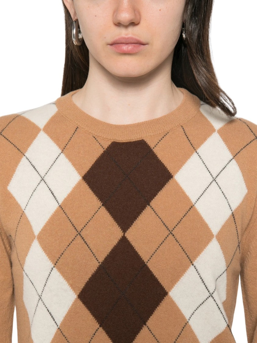 Jucca Argyle-Pattern Crew-Neck Sweater
