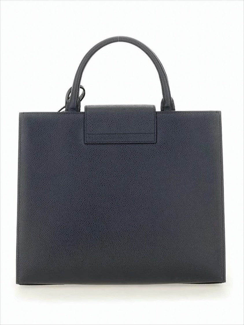 Thom Browne Structured Calf Leather Tote Bag With Gold-Tone Lock