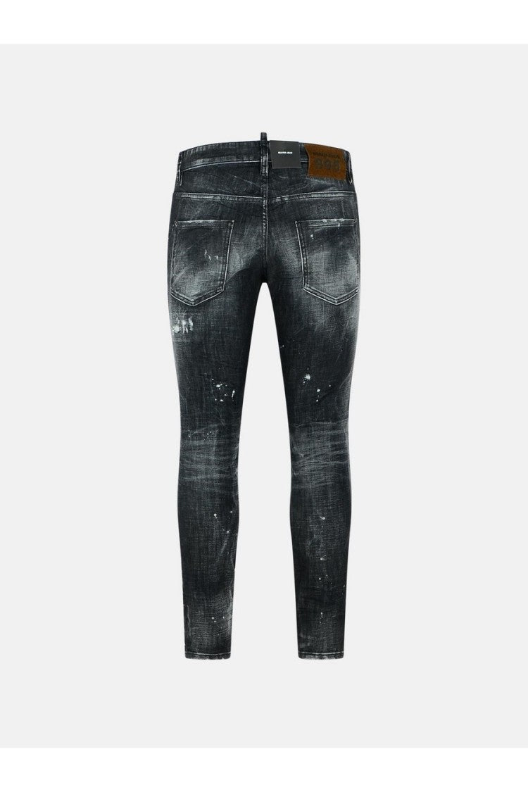 Dsquared2 Black Distressed Slim Fit Jeans With Comfortable Stretch