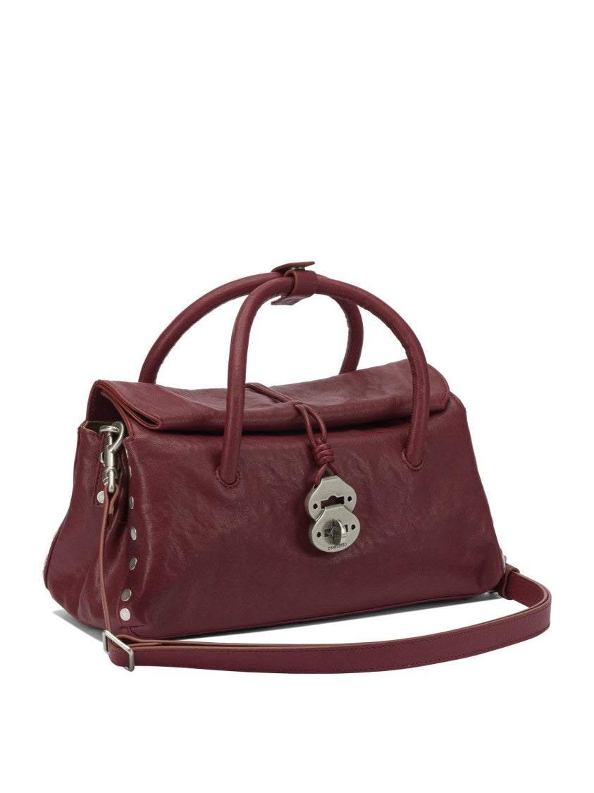 Zanellato Structured Burgundy Cow Leather Shoulder Bag