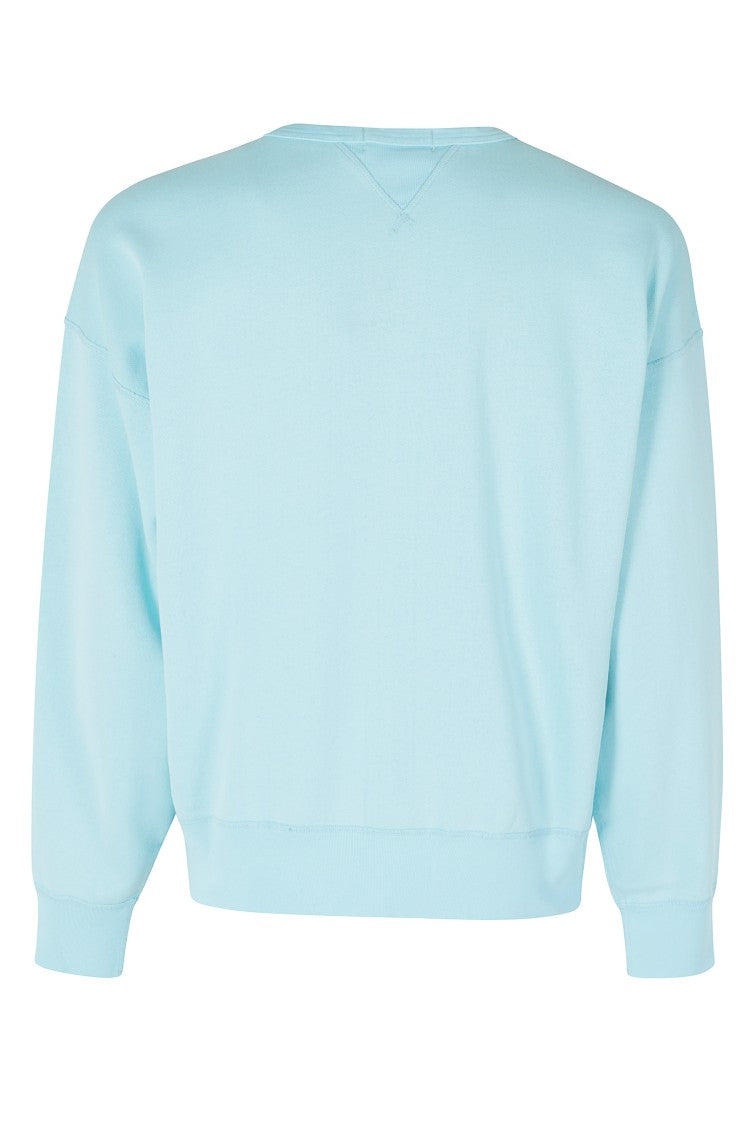 Polo Ralph Lauren Light Blue Raglan Sleeve Center Print Cotton Sweatshirt