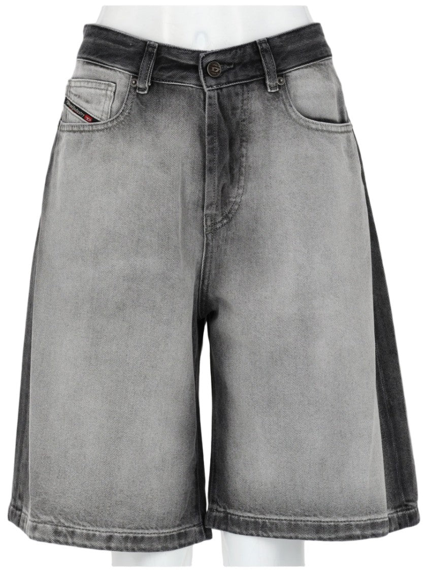 Diesel Faded Grey Skeleton Panel Shorts