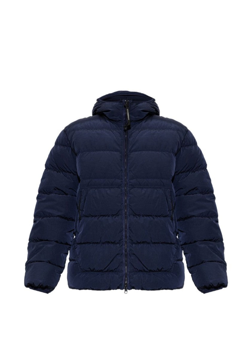 C.P. Company Blue Chrome-R Goggle Hooded Down Jacket