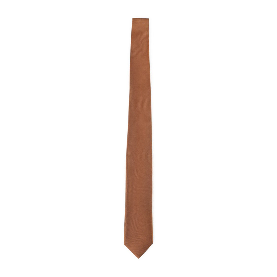 Canali Refined Brown Silk Tie With Classic Pointed Tip