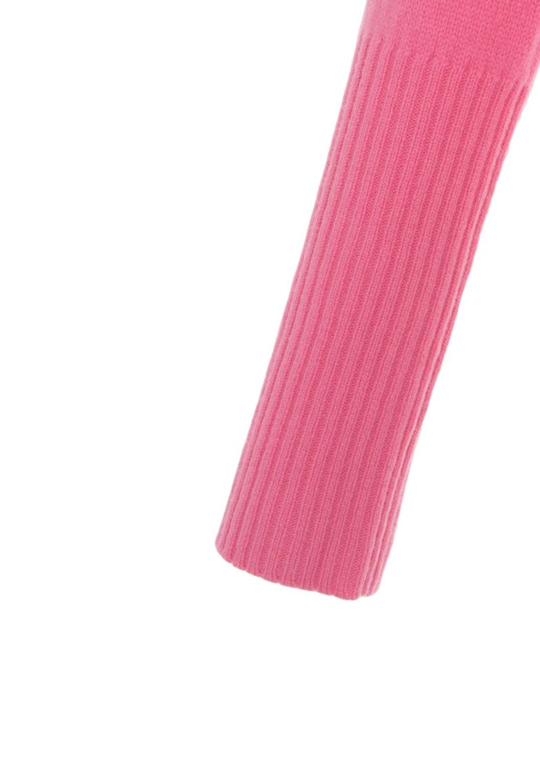 Closed Wool Sweater With Round Neckline And Ribbed Detailing