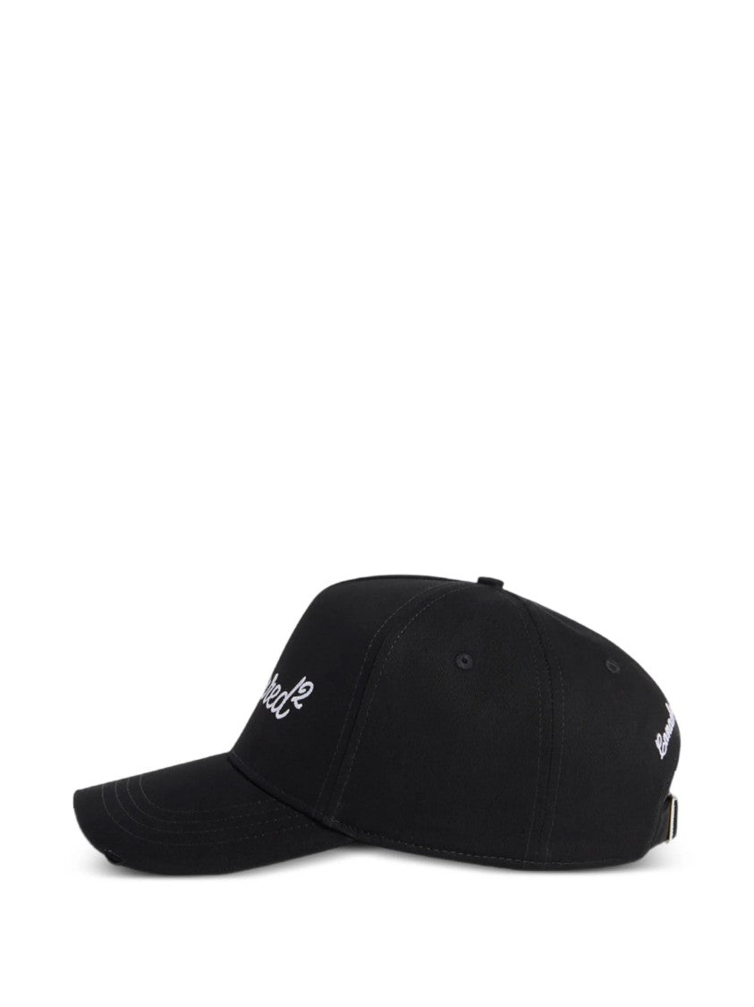 Dsquared2 Black Baseball Cap Adjustable Metal Strap