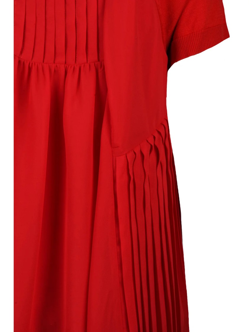 Meimeij Red Voile Back Detail Polyester Blouse