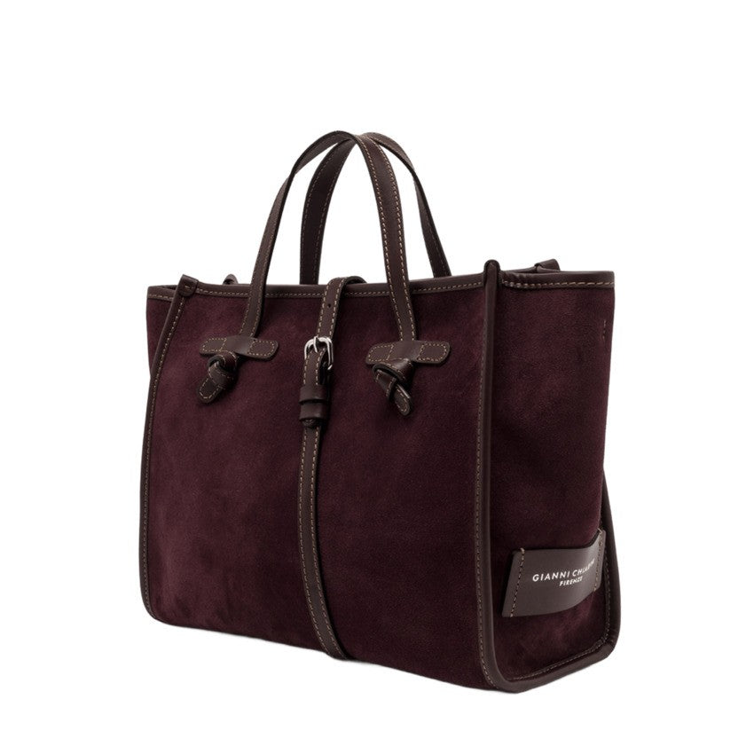 Marcella Bordeaux Leather Tote Bag With Structured Design