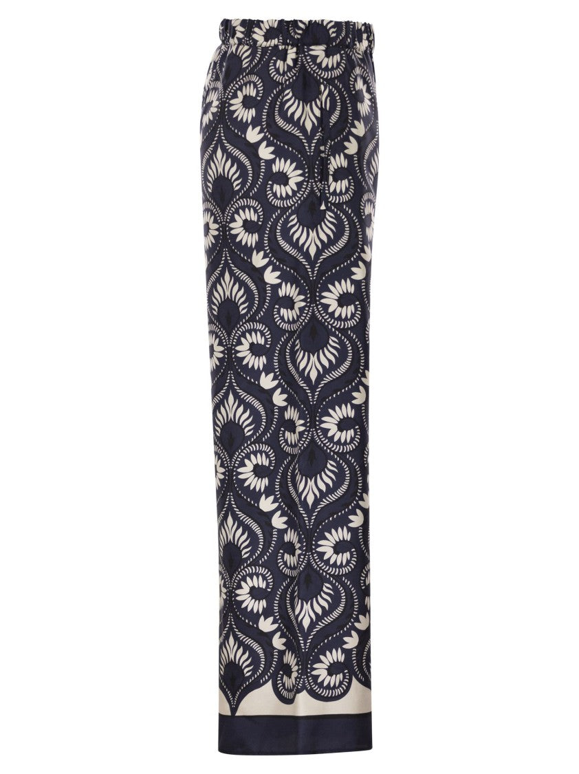 Max Mara Wkdottico - Flowing Printed Silk Trousers