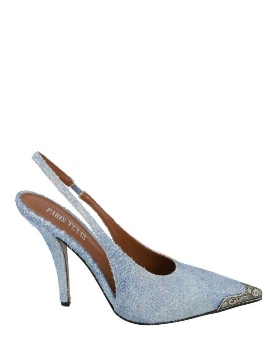 Paris Texas Jessica Western Slingback Denim Pumps