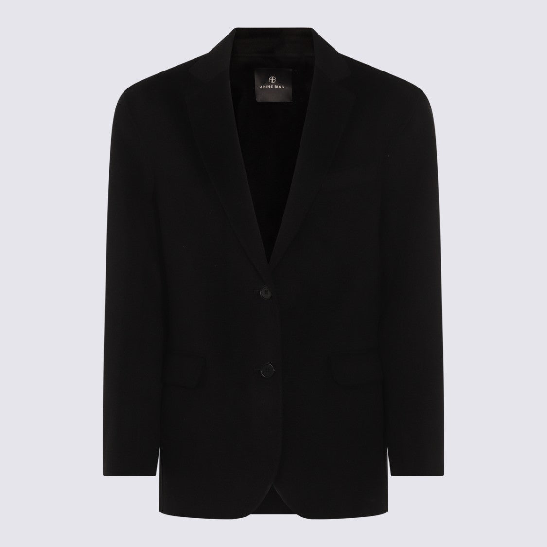 Anine Bing Tailored Black Jacket With V-Neckline And Flap Pockets